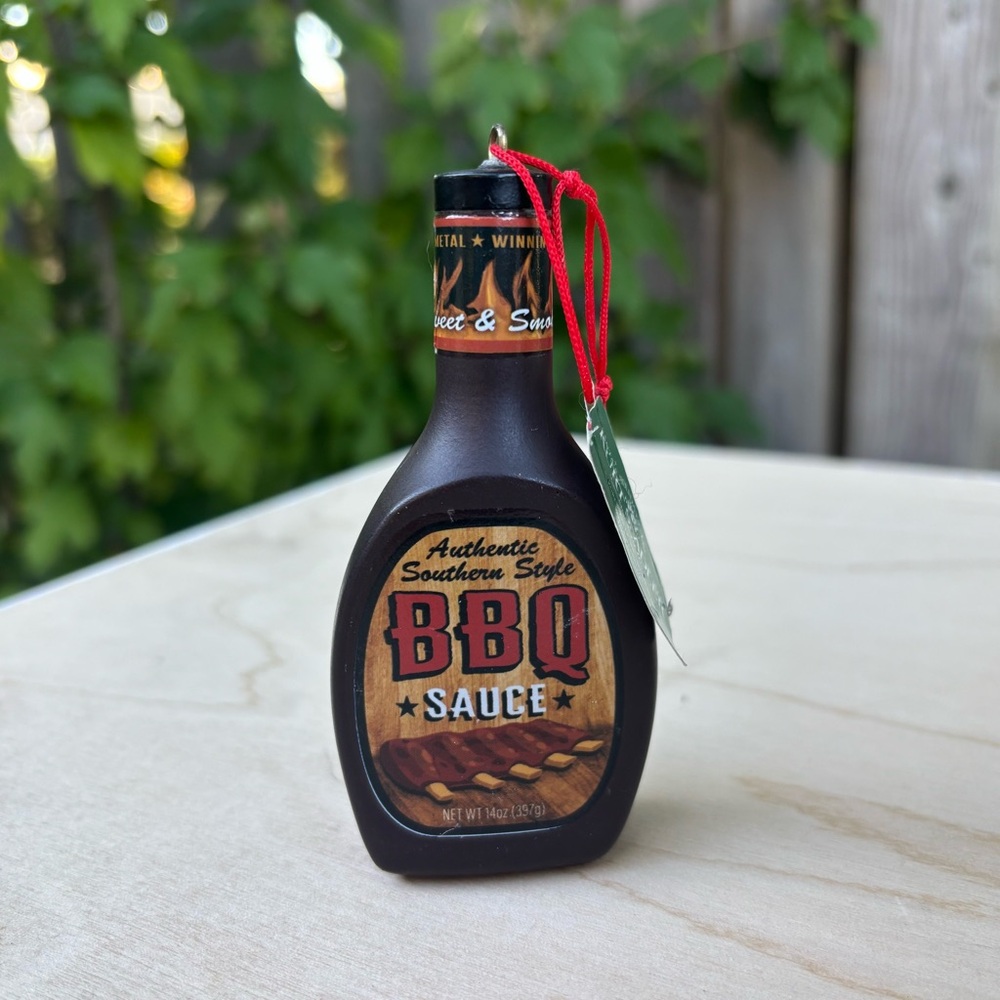 Kurt Adler BBQ Sauce Condiment Bottle Ornament